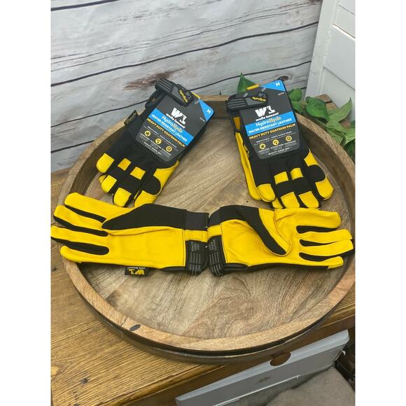 3 Pack Wells Lamont HydraHyde Heavy Duty Water Resistant Leather Work Gloves M - Picture 5 of 8
